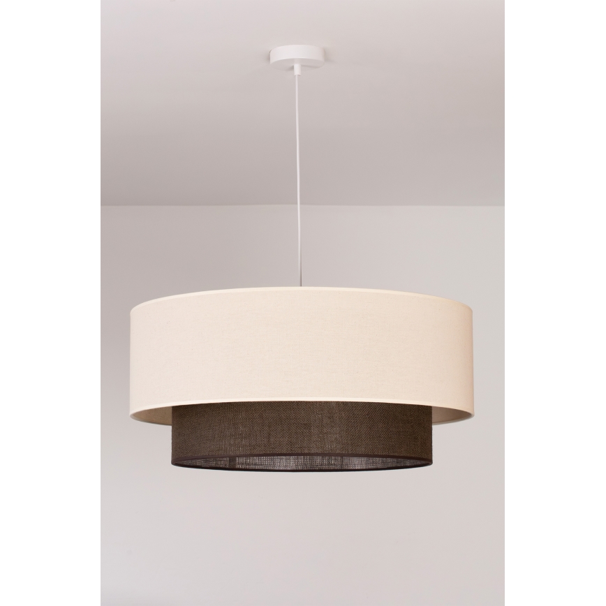 Brilagi - Suspension LED sur câble BOHO STYLE 3xE27/15W/230V Ø 60 cm crème/marron