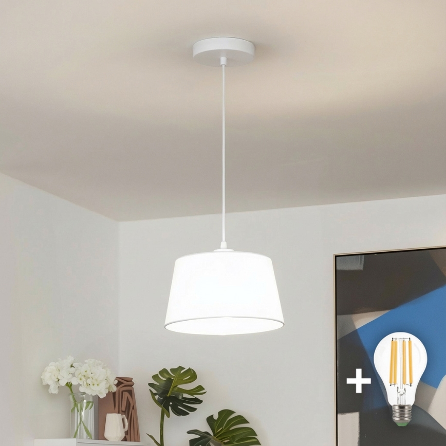 Brilagi - Suspension LED sur câble CERIA 1xE27/40W/230V Ø 25 cm blanche