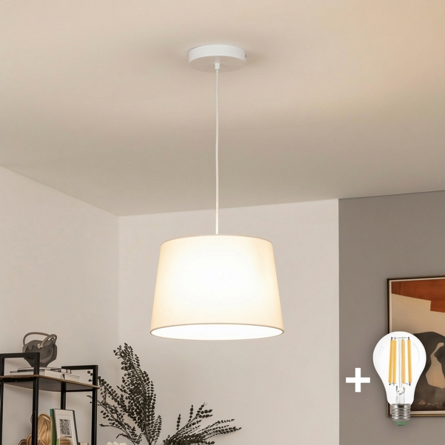 Brilagi - Suspension LED sur câble CERIA 1xE27/40W/230V Ø 30 cm beige