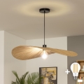 Brilagi - Suspension LED sur câble CERIA BOHO 1xE27/40W/230V diam. 80 cm en raphia