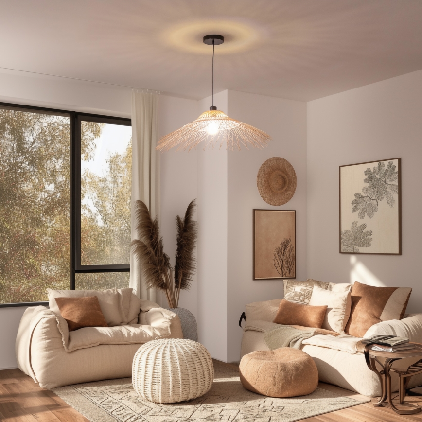Brilagi - Suspension LED sur câble CERIA BOHO 1xE27/40W/230V Ø 100 cm en bambou