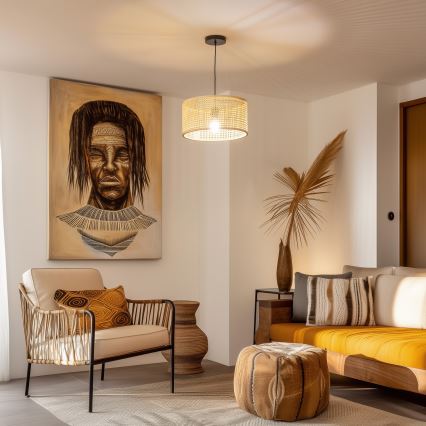 Brilagi - Suspension LED sur câble CERIA BOHO 1xE27/40W/230V Ø 25 cm en bambou