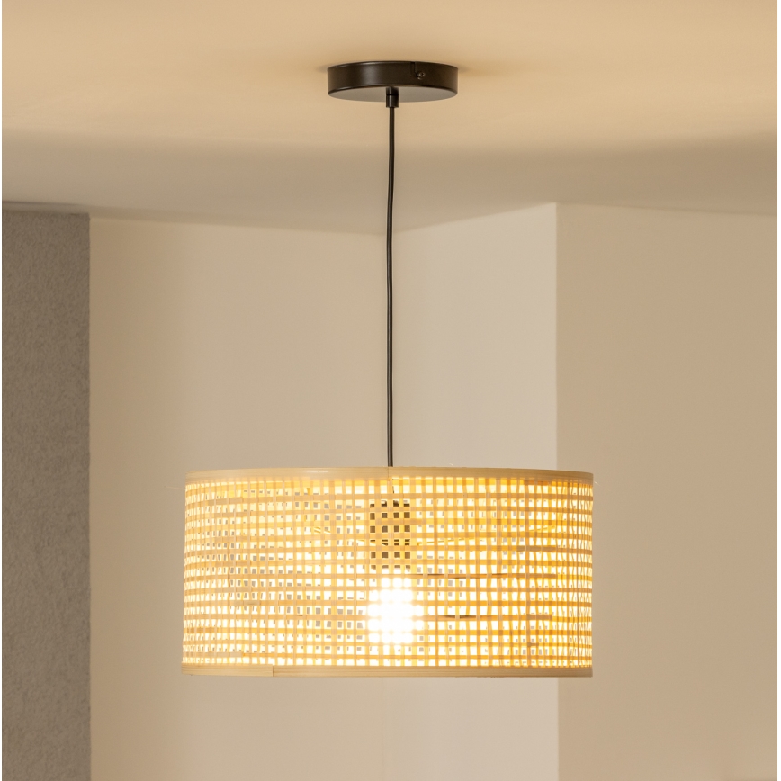 Brilagi - Suspension LED sur câble CERIA BOHO 1xE27/40W/230V Ø 25 cm en bambou