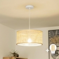 Brilagi - Suspension LED sur câble CERIA BOHO 1xE27/40W/230V Ø 40 cm bambou