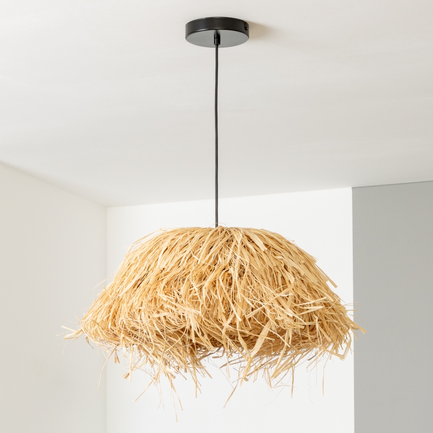 Brilagi - Suspension LED sur câble CERIA BOHO 1xE27/40W/230V Ø 40 cm raffia