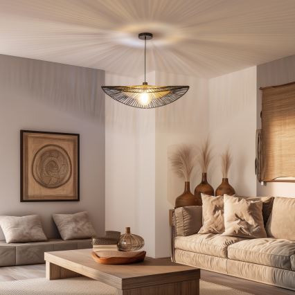 Brilagi - Suspension LED sur câble CERIA BOHO 1xE27/40W/230V Ø 50 cm noir/marron