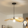 Brilagi - Suspension LED sur câble CERIA BOHO 1xE27/40W/230V Ø 60 cm en raphia