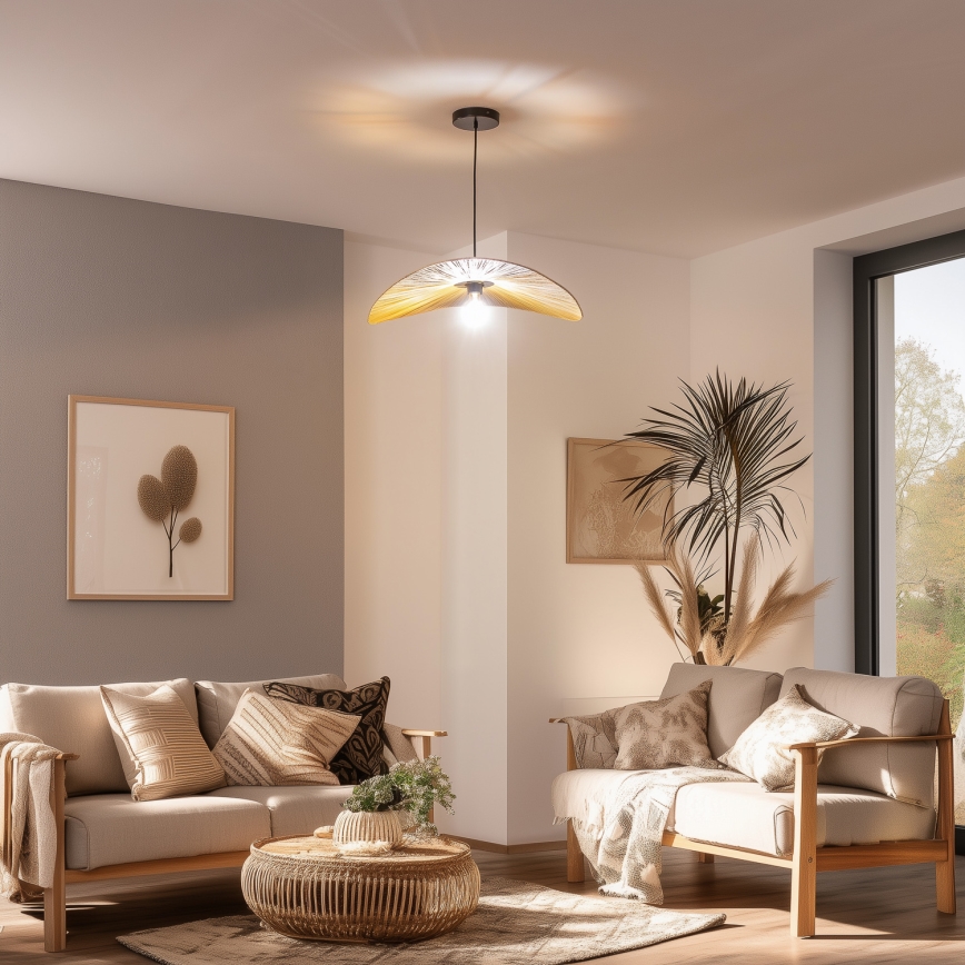 Brilagi - Suspension LED sur câble CERIA BOHO 1xE27/40W/230V Ø 60 cm en raphia