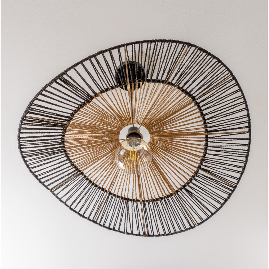 Brilagi - Suspension LED sur câble CERIA BOHO 1xE27/40W/230V Ø 80 cm noir/marron