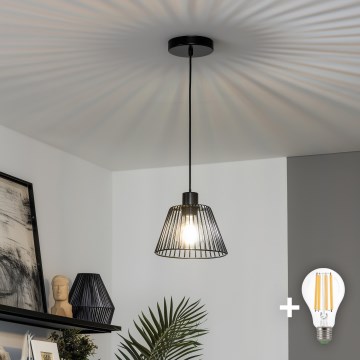 Brilagi - Suspension LED sur câble CERIA WIRE 1xE27/40W/230V Ø 21 cm noir
