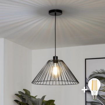 Brilagi - Suspension LED sur câble CERIA WIRE 1xE27/40W/230V Ø 45 cm noire