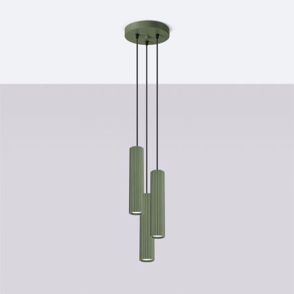 Brilagi - Suspension LED sur câble CRESTO 3xGU10/10W/230V vert