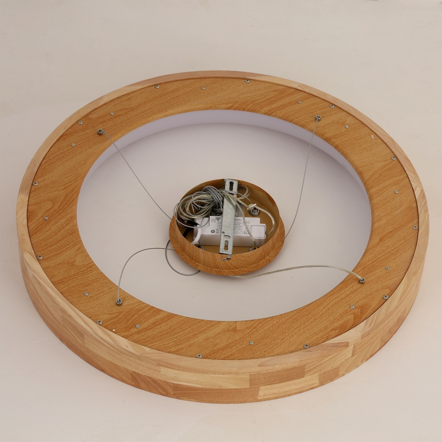 Brilagi - Suspension LED sur câble FALCON WOOD LED/40W/230V 3000/4000/6000K Ø 60 cm bois