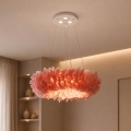 Brilagi - Suspension LED sur câble FEATHER, 3x E27 (max. 40W, 230V) + 3x LED 3W intégrées, Ø 50 cm, rose