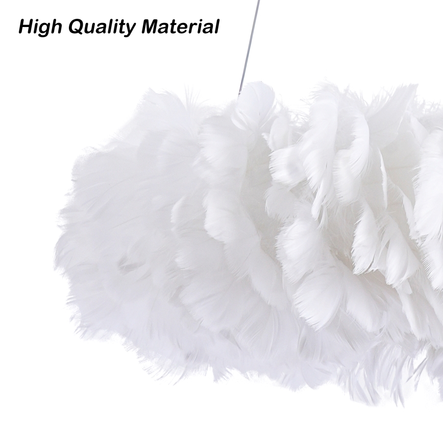 Brilagi - Suspension LED sur câble FEATHER 3xE27/40W/230V + 3xLED/3W Ø 50 cm blanche