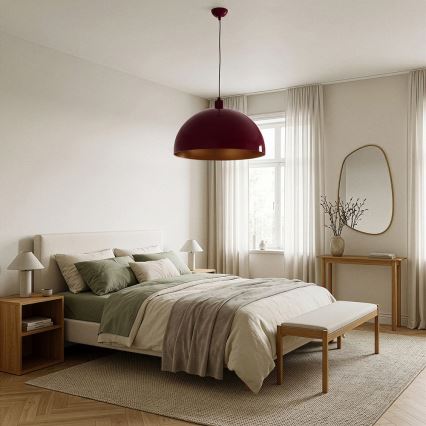 Brilagi - Suspension LED sur câble METALO 1xE27/40W/230V diam. 40 cm bordeaux/cuivrée