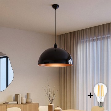 Brilagi - Suspension LED sur câble METALO 1xE27/40W/230V Ø 40 cm noir/cuivré