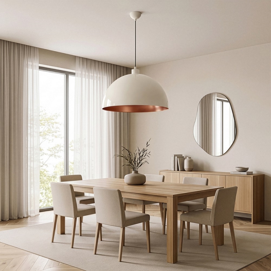 Brilagi - Suspension LED sur câble METALO 1xE27/40W/230V Ø 60 cm beige/cuivre