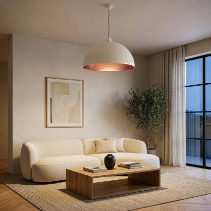 Brilagi - Suspension LED sur câble METALO 1xE27/40W/230V Ø 60 cm beige/cuivre