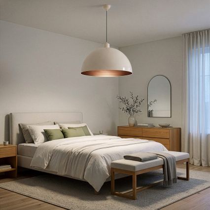 Brilagi - Suspension LED sur câble METALO 1xE27/40W/230V Ø 60 cm beige/cuivre