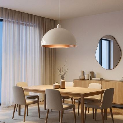 Brilagi - Suspension LED sur câble METALO 1xE27/40W/230V Ø 60 cm beige/cuivre