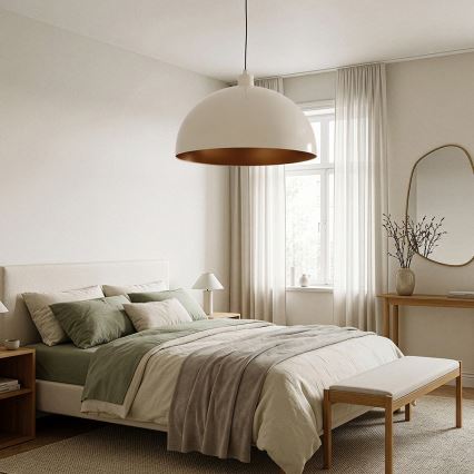 Brilagi - Suspension LED sur câble METALO 1xE27/40W/230V Ø 60 cm beige/cuivre