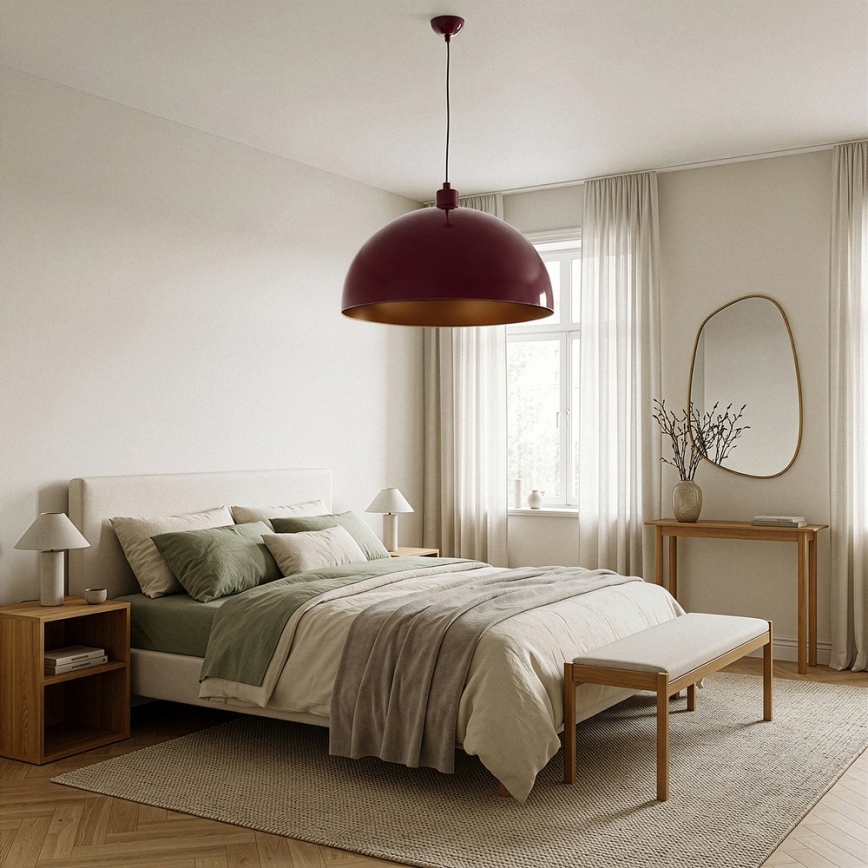 Brilagi - Suspension LED sur câble METALO 1xE27/40W/230V Ø 60 cm bordeaux/cuivré