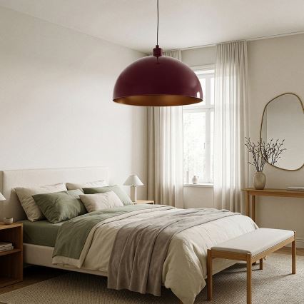 Brilagi - Suspension LED sur câble METALO 1xE27/40W/230V Ø 60 cm bordeaux/cuivré