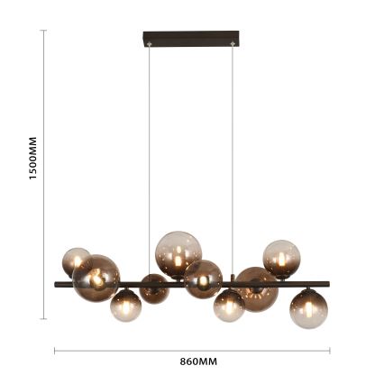 Brilagi - Suspension LED sur câble MILLA 10xG9/3W/230V marron/marron fumé