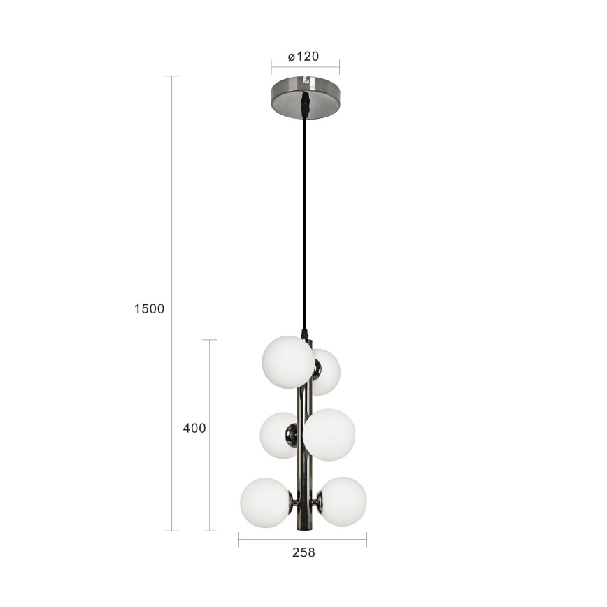Brilagi - Suspension LED sur câble MILLA 6xG9/3W/230V chrome noir/blanc