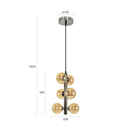 Brilagi - Suspension LED sur câble MILLA 6xG9/3W/230V noir chromé/doré