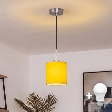 Brilagi - Suspension LED sur câble NUBILA 1xE27/60W/230V Ø 14 cm noir/jaune
