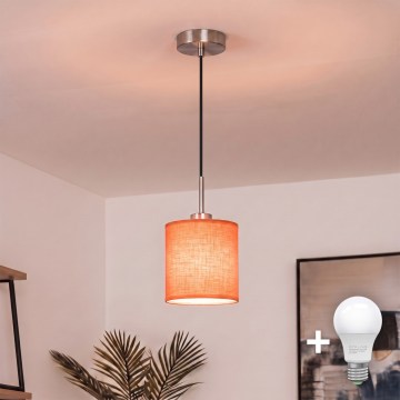 Brilagi - Suspension LED sur câble NUBILA 1xE27/60W/230V Ø 14 cm noir/orange