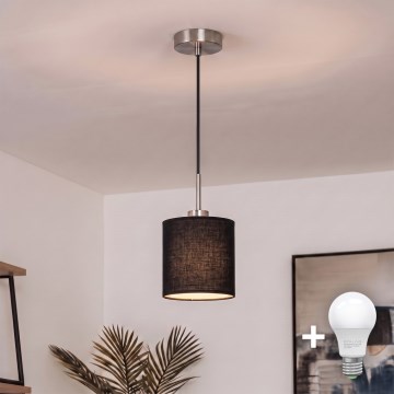 Brilagi - Suspension LED sur câble NUBILA 1xE27/60W/230V Ø 14 cm noire