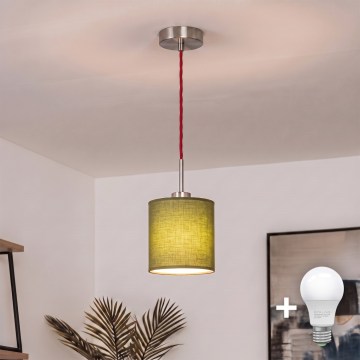 Brilagi - Suspension LED sur câble NUBILA 1xE27/60W/230V Ø 14 cm rouge/vert