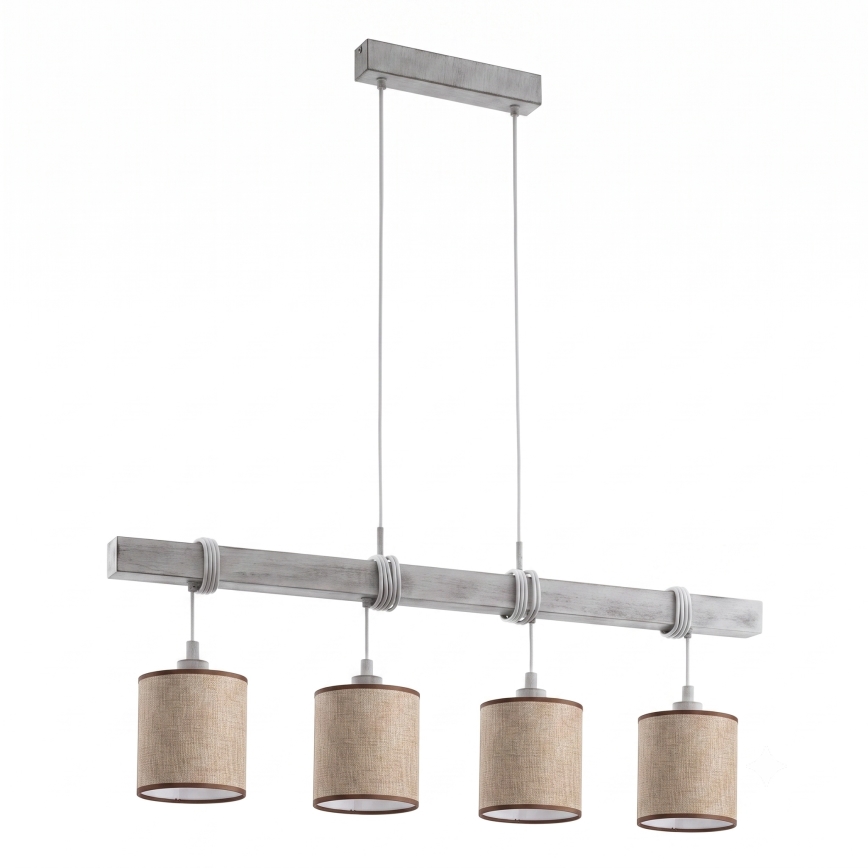 Brilagi - Suspension LED sur câble NUBILA 4xE27/60W/230V gris/marron