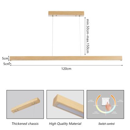 Brilagi - Suspension LED sur câble OAK LED/30W/230V 3000/4500/6000K chêne