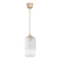 Brilagi - Suspension LED sur câble RETRO GLASS 1x E27/60W/230V Ø 14 cm beige/blanc