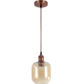 Brilagi - Suspension LED sur câble RETRO GLASS 1xE27/60W/230V Ø 14 cm blanc/marron fumé