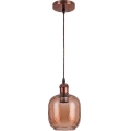 Brilagi - Suspension LED sur câble RETRO GLASS 1xE27/60W/230V Ø 14 cm blanc/marron fumé
