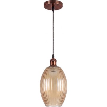 Brilagi - Suspension LED sur câble RETRO GLASS 1xE27/60W/230V Ø 17 cm blanc / beige fumé