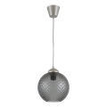 Brilagi - Suspension LED sur câble RETRO GLASS 1xE27/60W/230V Ø 18 cm argenté/gris fumé