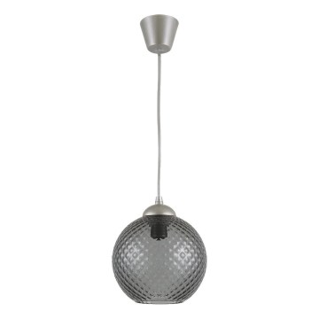Brilagi - Suspension LED sur câble RETRO GLASS 1xE27/60W/230V Ø 18 cm argenté/gris fumé