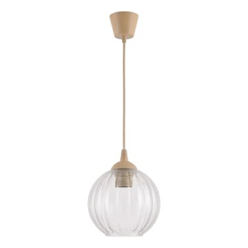 Brilagi - Suspension LED sur câble RETRO GLASS 1xE27/60W/230V, Ø 18 cm, beige/transparent