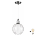 BRILAGI - suspension LED sur câble RETRO GLASS 1xE27/60W/230V Ø 18 cm noir/transparent