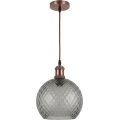 Brilagi - Suspension LED sur câble RETRO GLASS 1xE27/60W/230V Ø 25 cm blanc/gris fumé