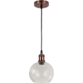 Brilagi - Suspension LED sur câble RETRO GLASS 1xE27/60W/230V Ø 25 cm cuivré/transparent