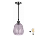 BRILAGI - Suspension LED sur câble RETRO GLASS 1xE27/60W/230V Ø 26 cm noir/gris fumé