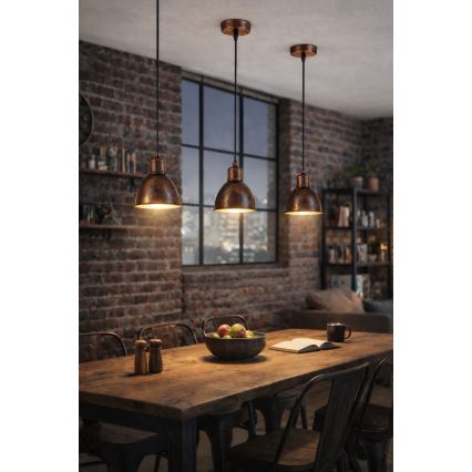 Brilagi - Suspension LED sur câble RIDDY 1xE27/60W/230V cuivré/patiné