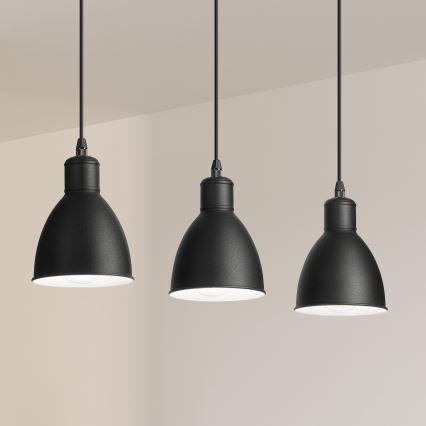 Brilagi - Suspension LED sur câble RIDDY 3xE27/60W/230V, noire